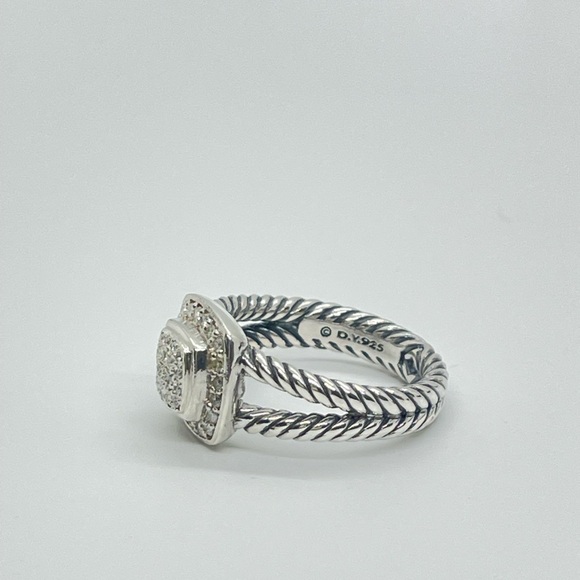 David Yurman Petite Albion Ring Sterling Silver with Pavè Diamonds - Picture 14 of 16